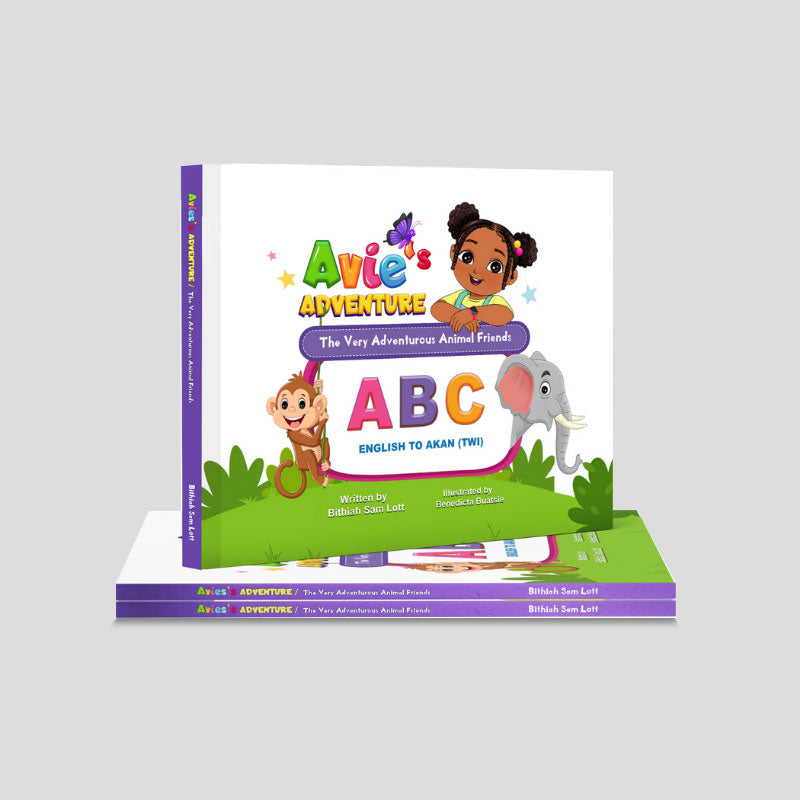 Avie's Adventure: The Very Adventurous Animal Friends ABC from English to Akan (Twi)